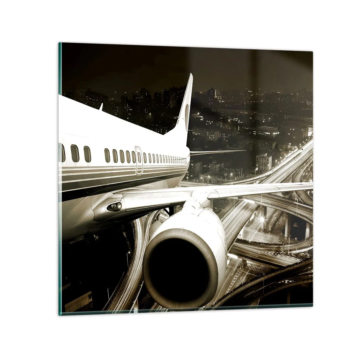 Glasbild - Bild auf glas - In die Nacht fliegen - 60x60 cm