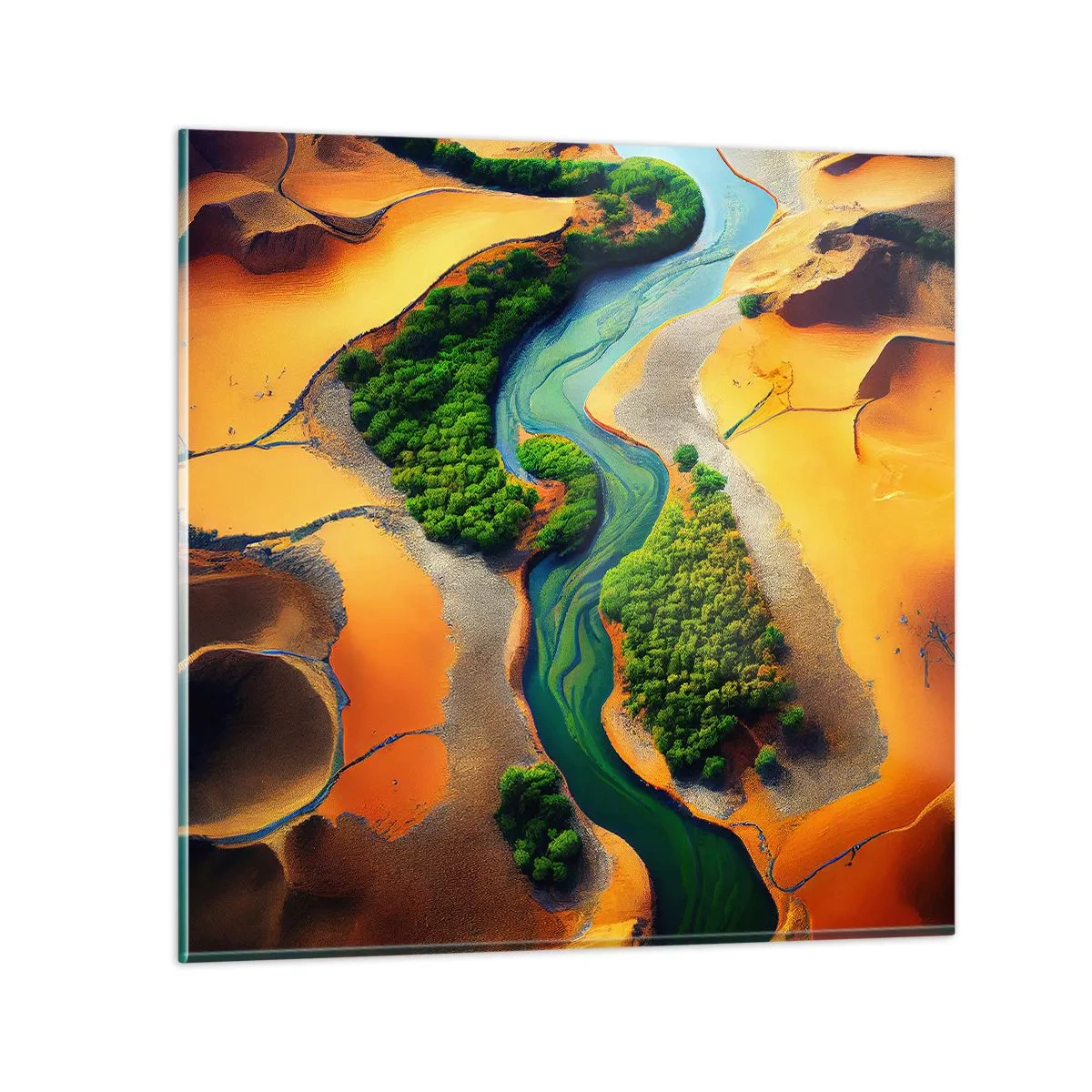 Glasbild - Bild auf glas - Lebensspendender Fluss - 50x50 cm