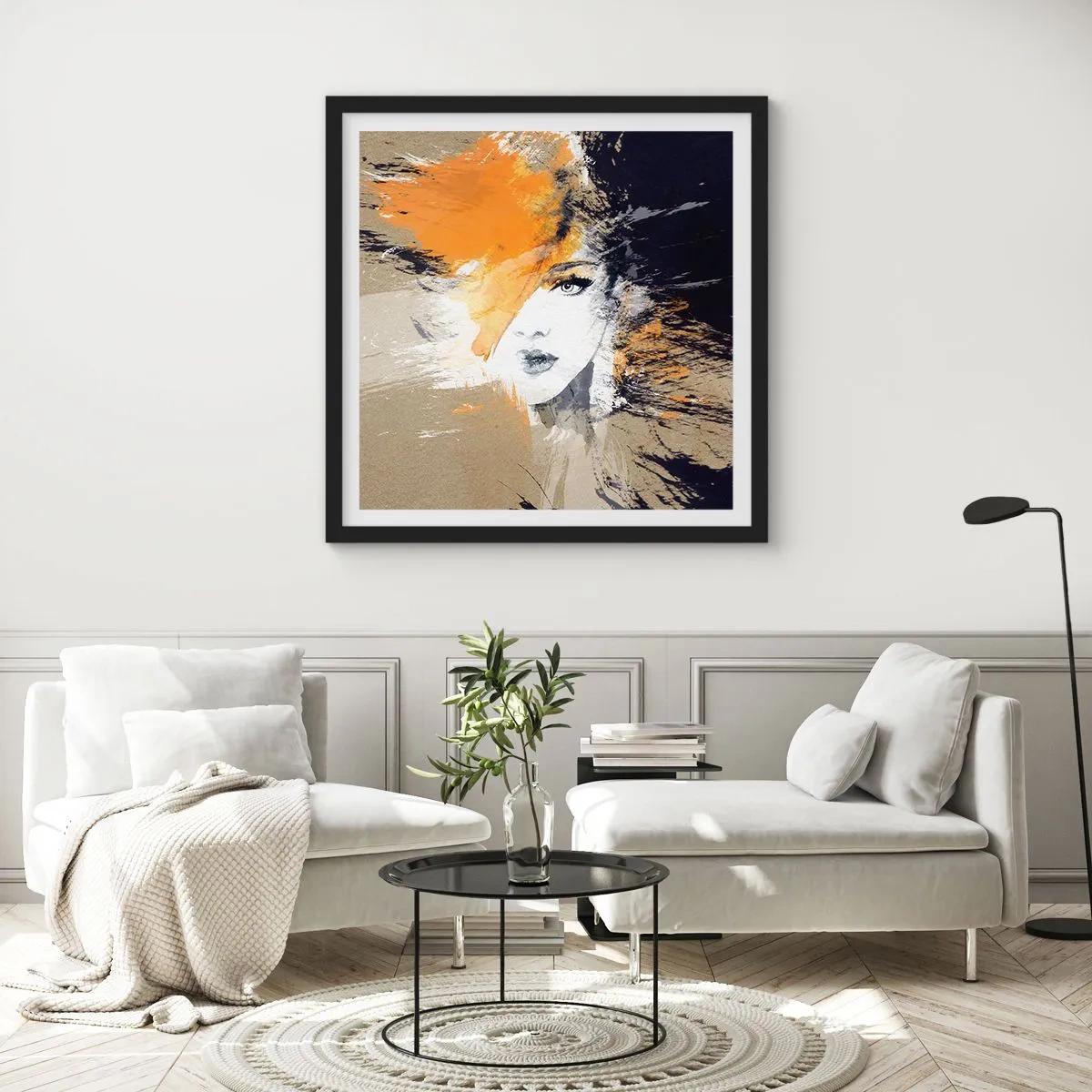 Poster in einem schwarzem Rahmen - Und es ist Licht - 30x30 cm