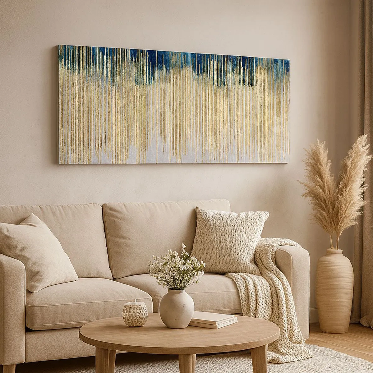 Bild auf Leinwand - Leinwandbild - Vergoldete Grenze - 100x40 cm