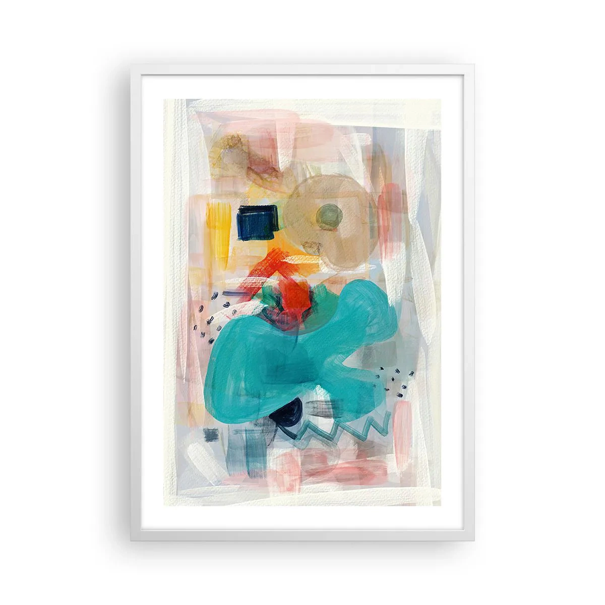 Poster in einem weißen Rahmen - Buntes Spiel - 50x70 cm