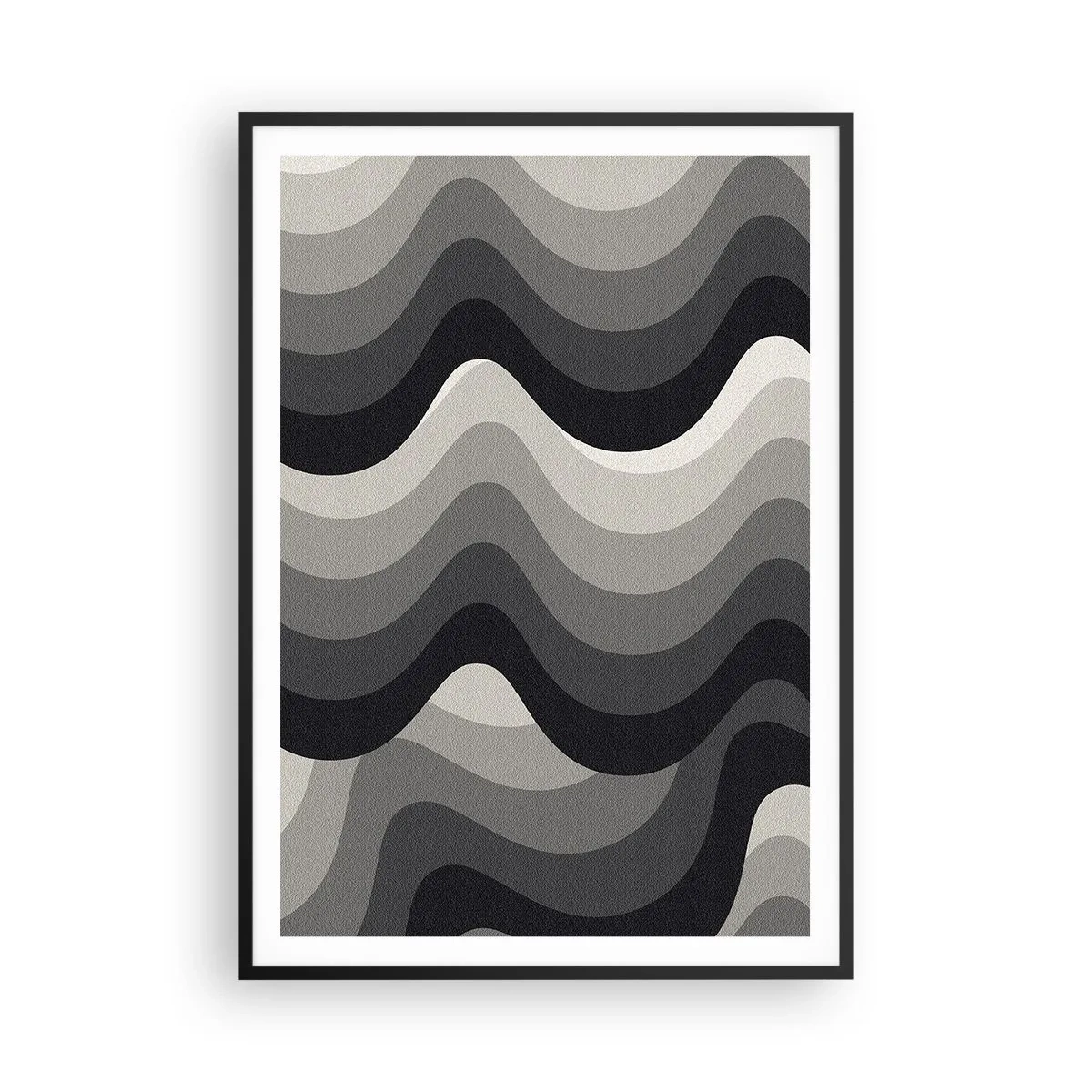 Poster in einem schwarzem Rahmen - Eine Welle nach der anderen - 70x100 cm
