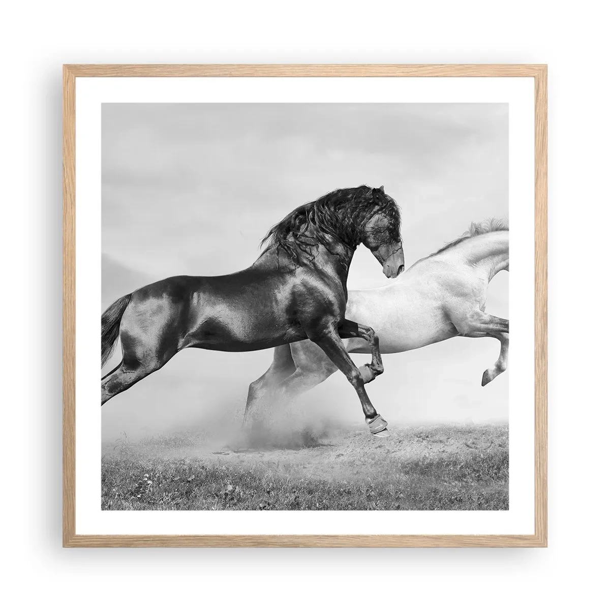 Poster in einem Rahmen aus heller Eiche - Engel und Dämonen - 60x60 cm