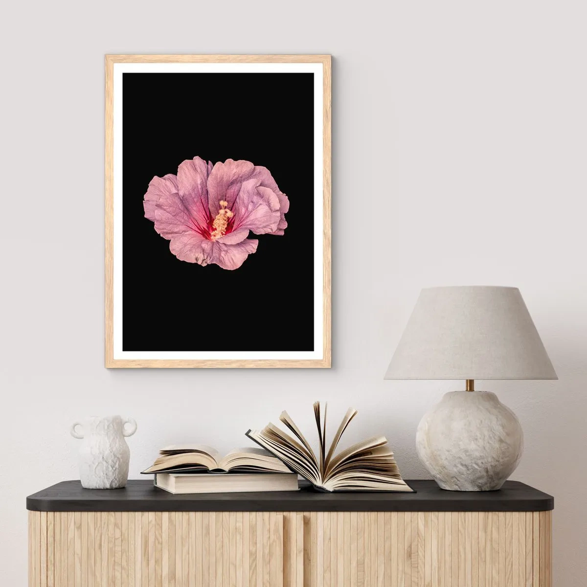 Poster in einem Rahmen aus heller Eiche - Direkt ins Herz - 30x40 cm