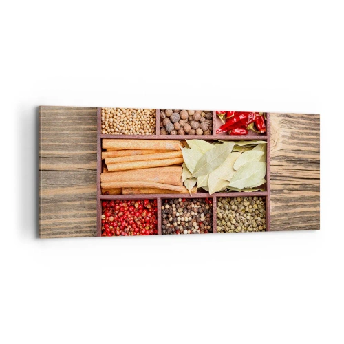 Bild auf Leinwand - Leinwandbild - Ordnung der Formen, Bouquet von Aromen - 100x40 cm