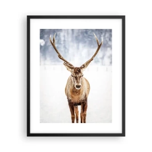 Poster in einem schwarzem Rahmen - Direkt aus dem Schneenebel - 40x50 cm