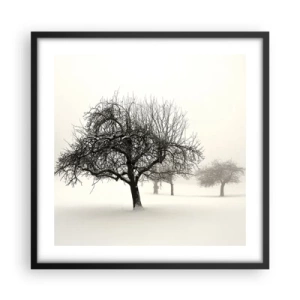 Poster in einem schwarzem Rahmen - Winterschlaf - 50x50 cm