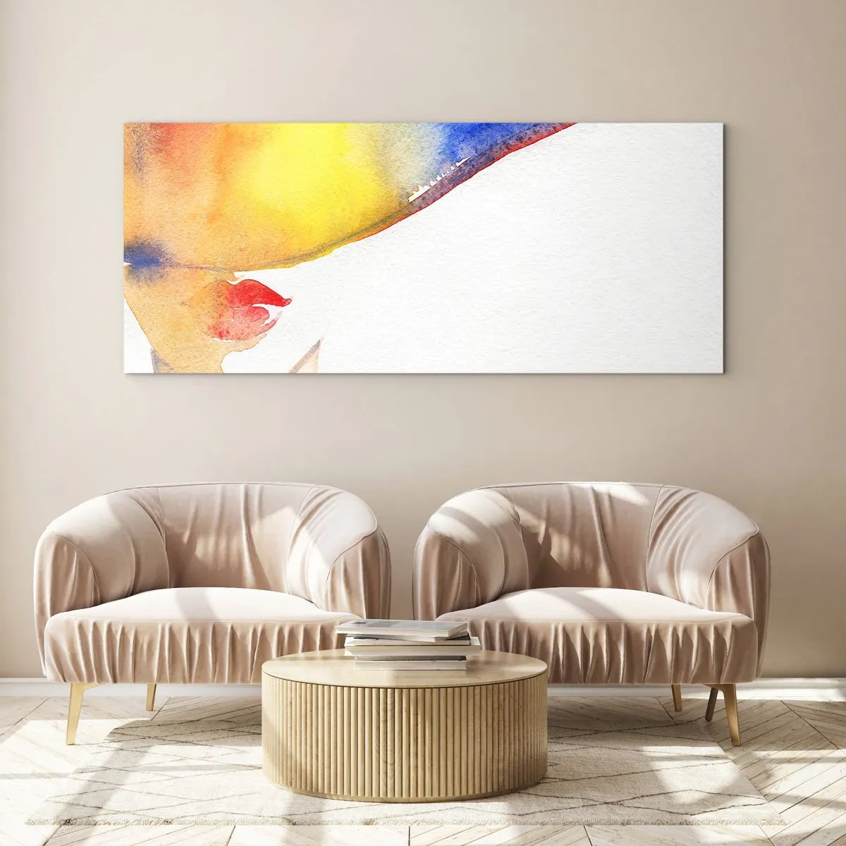 Glasbild - Bild auf glas - Bildnis einer Dame - 100x40 cm