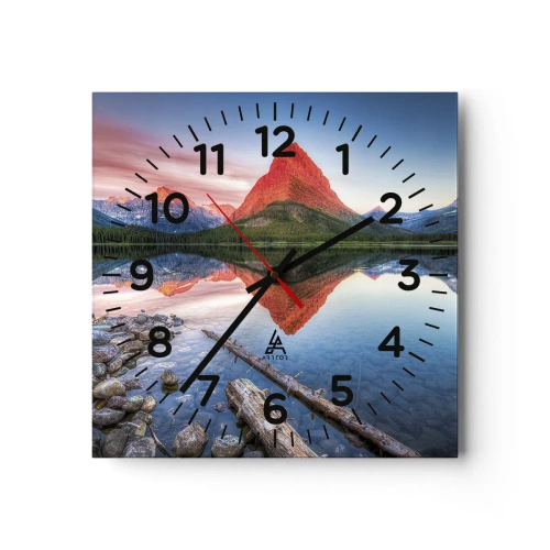 Wanduhr - Glasuhr - Hitze und Kälte - 40x40 cm