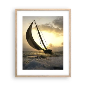 Poster in einem Rahmen aus heller Eiche - Mit dem Wind und gegen den Wind - 40x50 cm