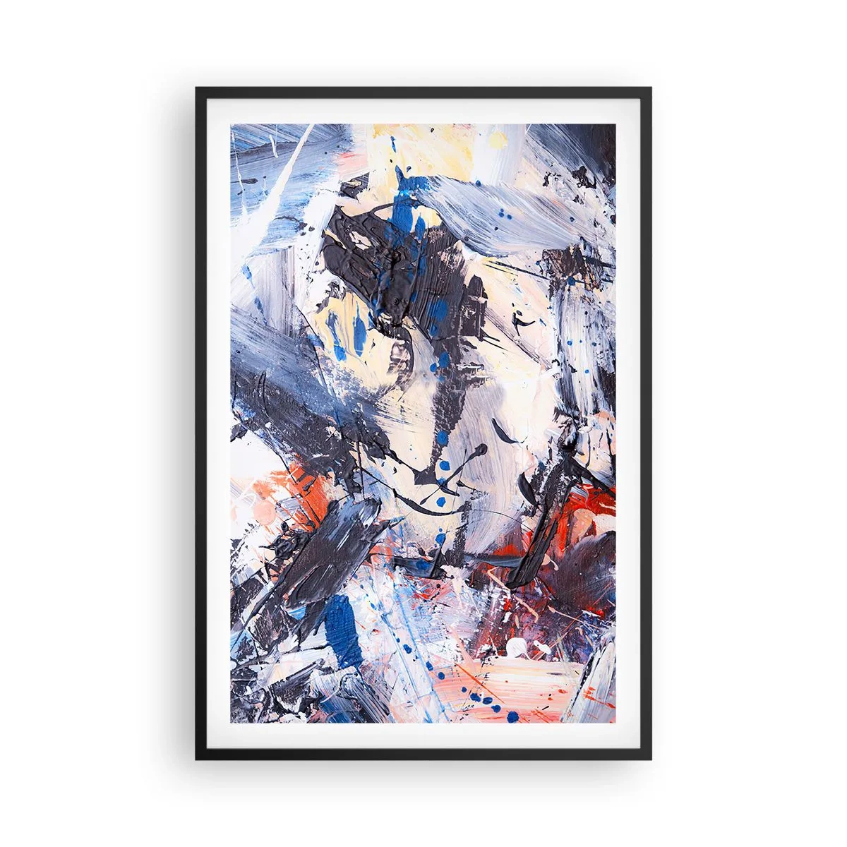 Poster in einem schwarzem Rahmen - Verrückter Tanz der Abstraktion - 61x91 cm