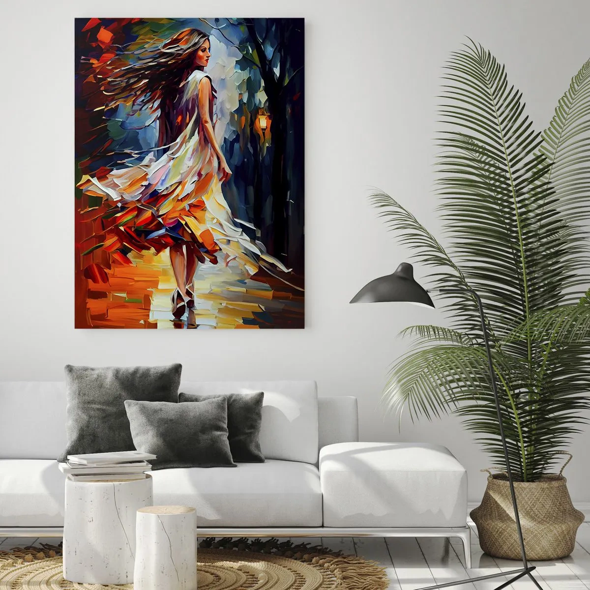 Glasbild - Bild auf glas - Herbstmädchen - 80x120 cm