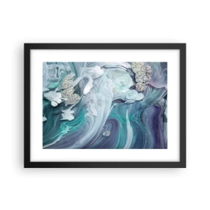 Poster in einem schwarzem Rahmen - Strömungen von Himmelblau - 40x30 cm