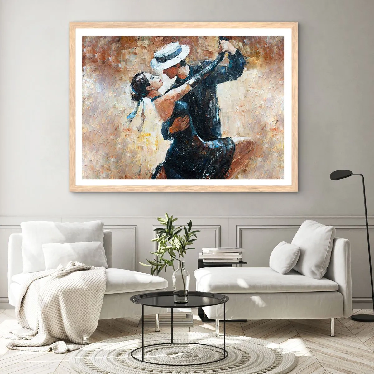 Poster in einem Rahmen aus heller Eiche - A la Rudolf Valentino - 100x70 cm