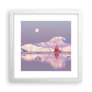 Poster in einem weißen Rahmen - Die Hitze des Segels, die Kälte des Eises - 30x30 cm
