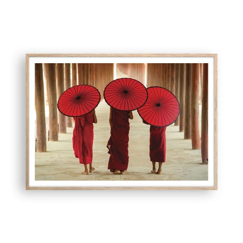 Poster in einem Rahmen aus heller Eiche - Auf dem Weg ins Reine Land - 100x70 cm