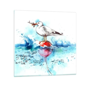 Glasbild - Bild auf glas - Erfolgreicher Fang - 60x60 cm