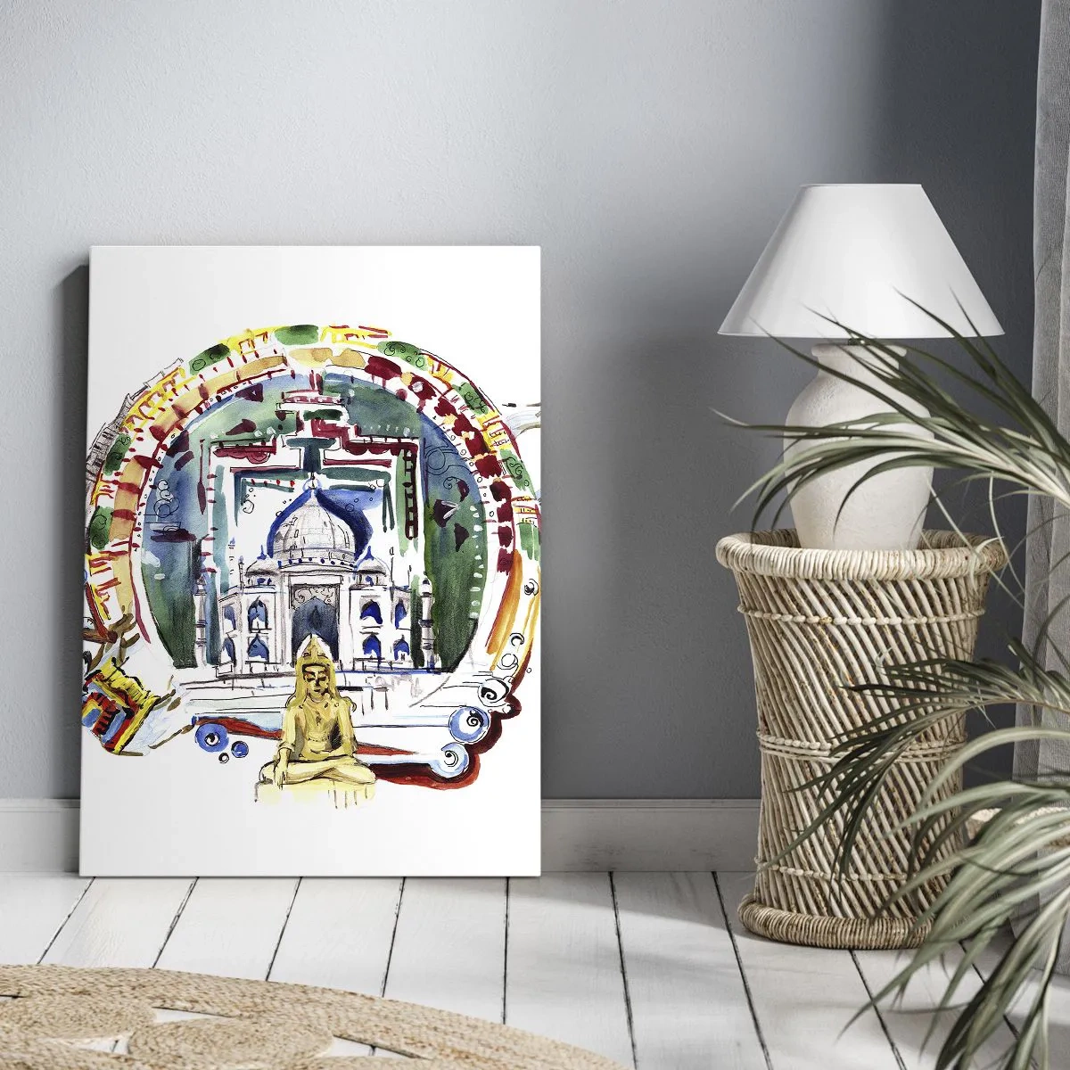 Bild auf Leinwand - Leinwandbild - Hinduistisches Weltgleichgewicht - 45x80 cm