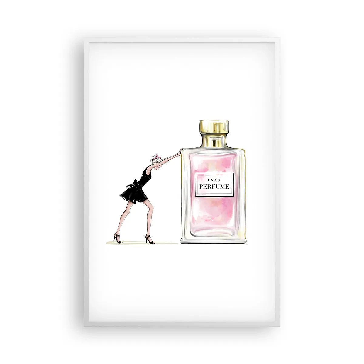 Poster in einem weißen Rahmen - Essenz der Weiblichkeit - 61x91 cm