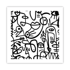 Poster - Gesichter und Luftspiegelungen - 50x50 cm