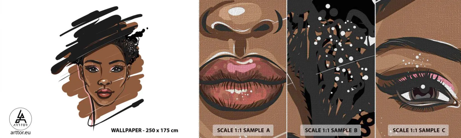 Fototapeten Muster Premium Canvas - Süß wie Schokolade - Frau, Mode, Porträt einer Frau - 100x30 cm