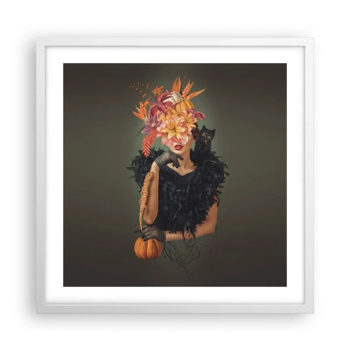 Poster in einem weißen Rahmen - Der Zauber einer Hexe - 50x50 cm