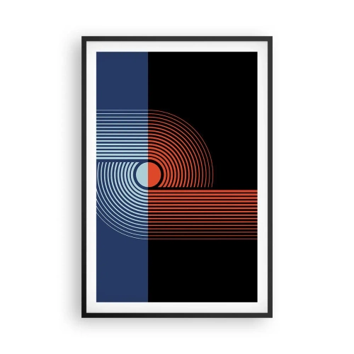 Poster in einem schwarzem Rahmen - In einer geometrischen Umarmung - 61x91 cm