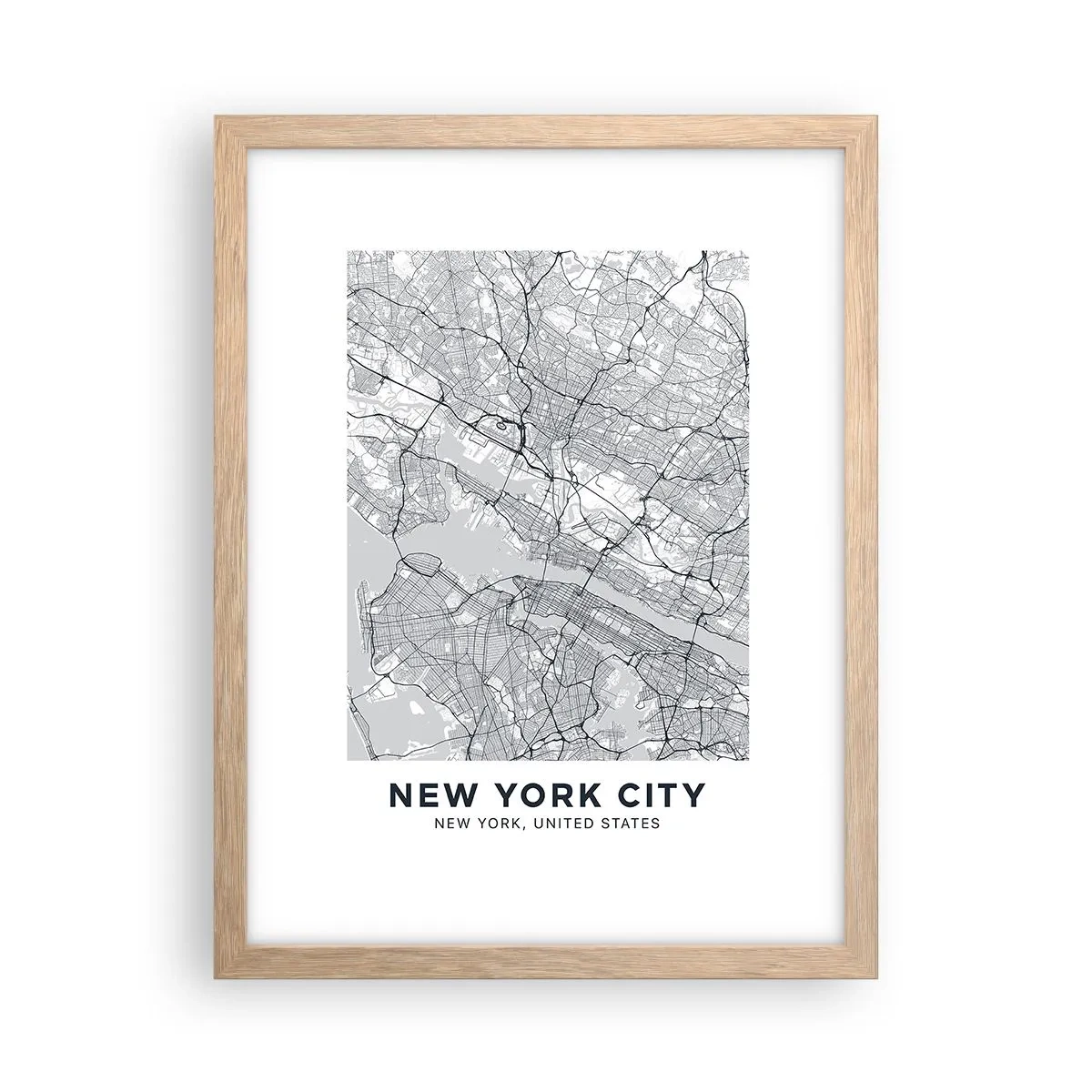 Poster in einem Rahmen aus heller Eiche - Die Anatomie einer Metropole - 30x40 cm