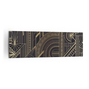 Bild auf Leinwand - Leinwandbild - Goldene geometrische Muster auf schwarzem Hintergrund im Art-Deco-Stil - 160x50cm - Konzepte, Ideen, Pläne - Moderne Wanddekoration für Wohnzimmer und Schlafzimmer ARTTOR
