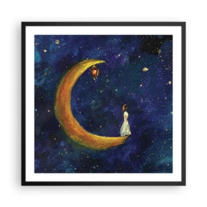 Poster in einem schwarzem Rahmen - Der Ruf der Welt - 60x60 cm