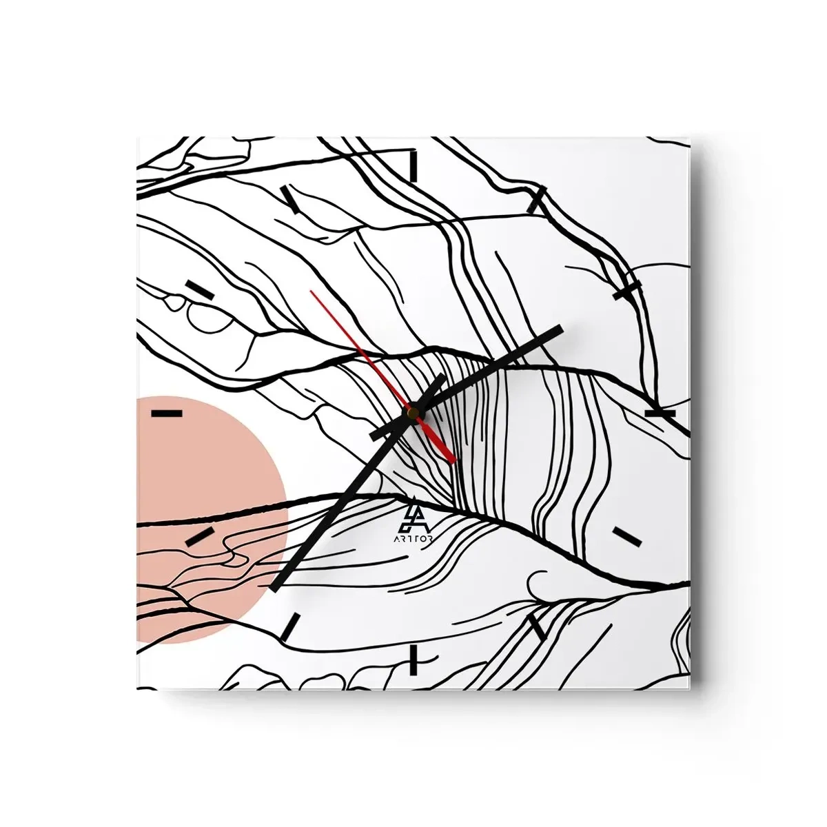 Wanduhr - Glasuhr - In einem Netz aus Zweigen - 40x40 cm