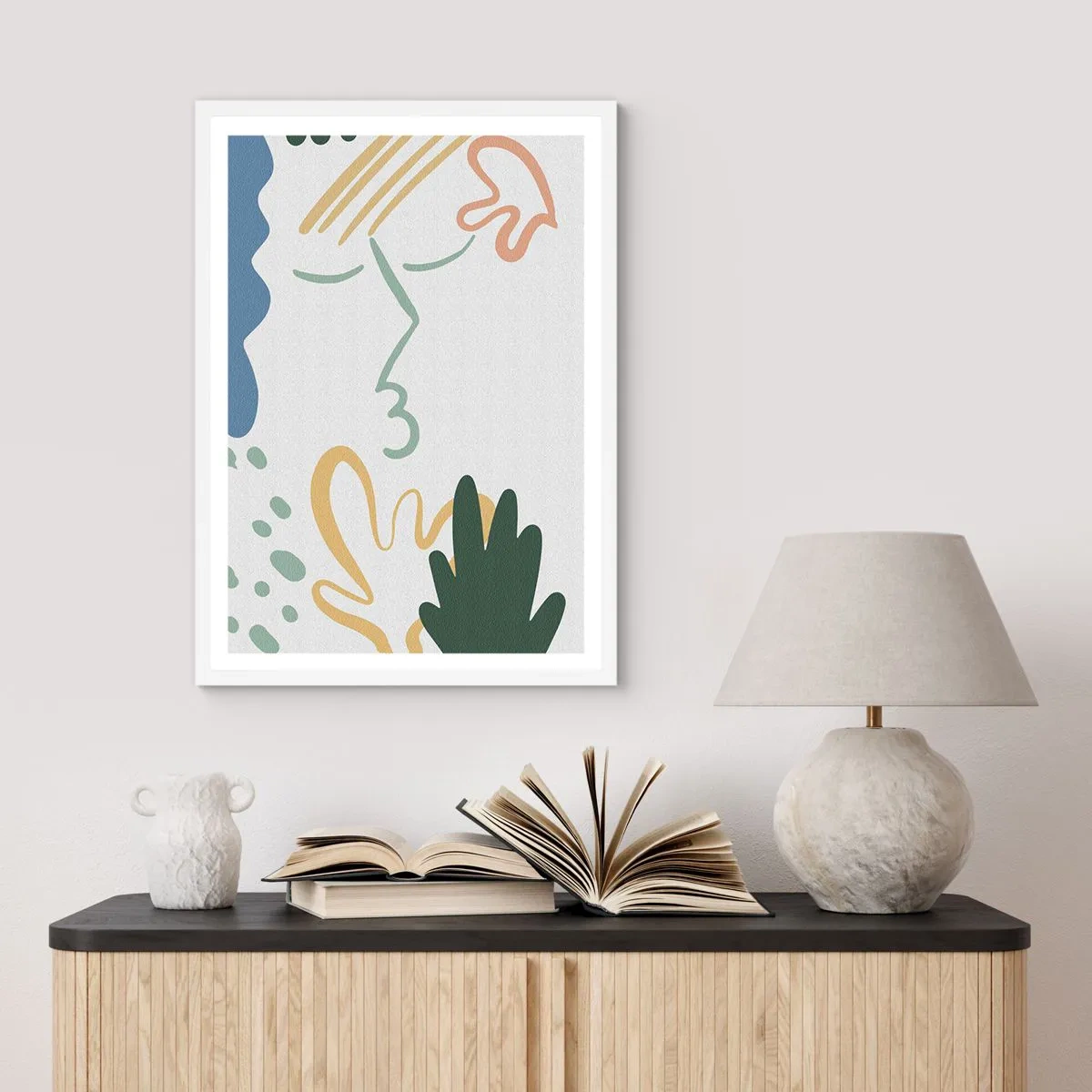 Poster in einem weißen Rahmen - Blumenkuss - 40x50 cm