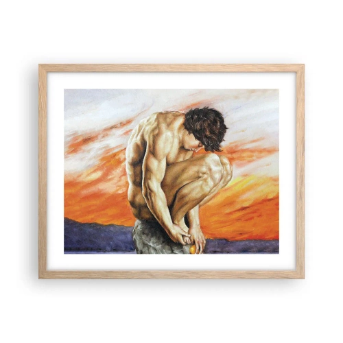 Poster in einem Rahmen aus heller Eiche - In sich versunken - 50x40 cm