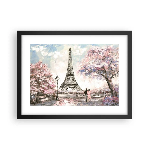 Poster in einem schwarzem Rahmen - Aprilspaziergang durch Paris - 40x30 cm