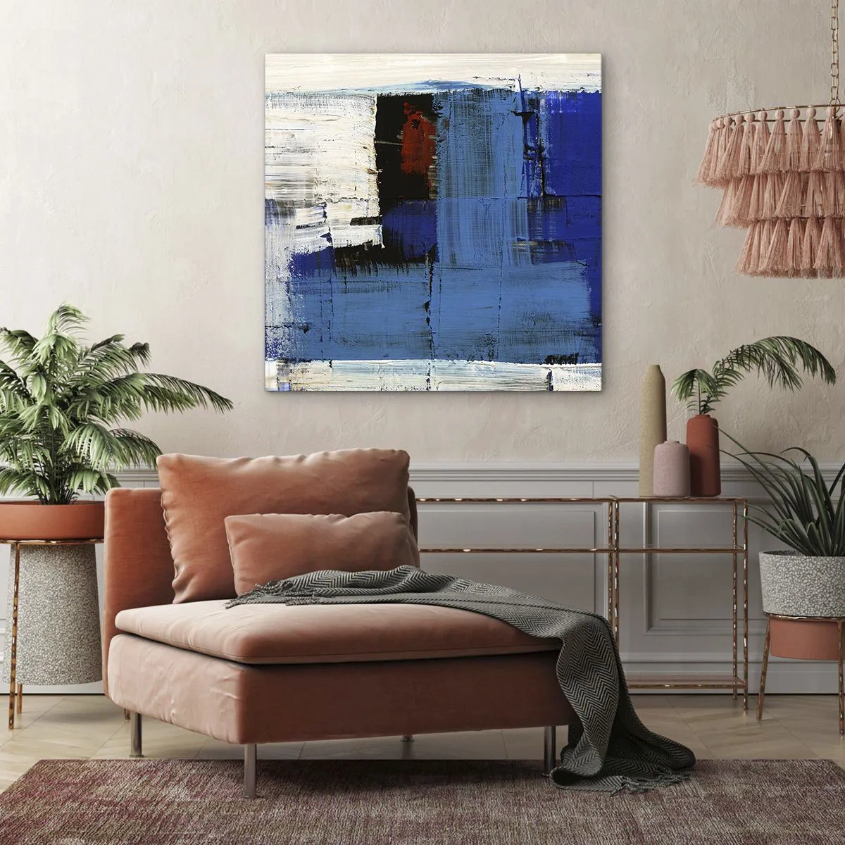 Bild auf Leinwand - Leinwandbild - Geheimnis ist blau - 70x70 cm
