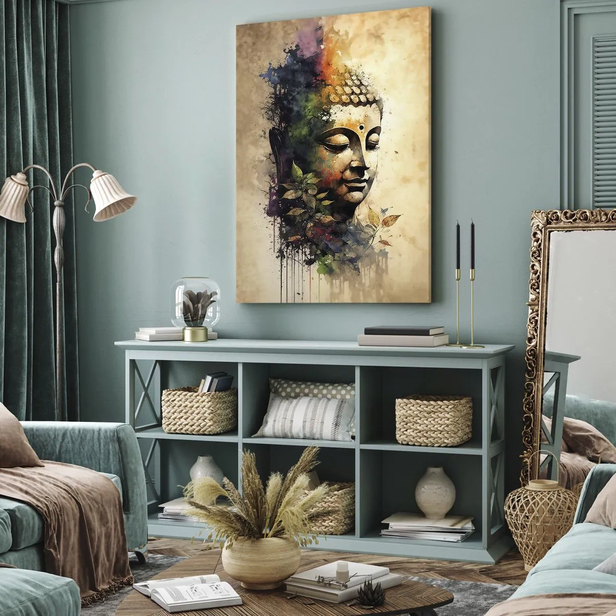 Bild auf Leinwand - Leinwandbild - Namaste! - 45x80 cm