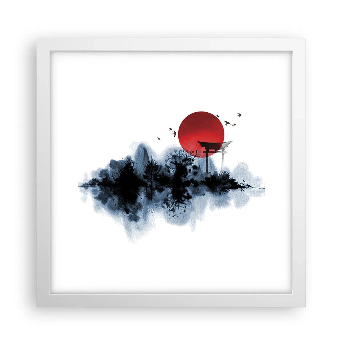 Poster in einem weißen Rahmen - Japanische Sicht - 30x30 cm