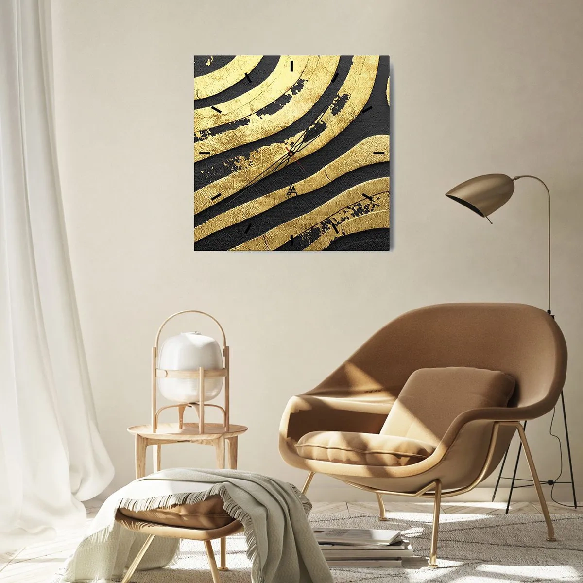 Wanduhr - Glasuhr - Alles fließt - 40x40 cm