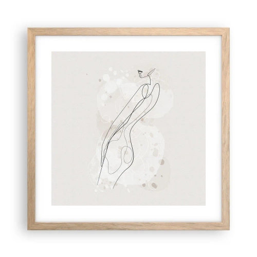 Poster in einem Rahmen aus heller Eiche - Der Blick schweift - 40x40 cm