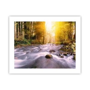 Poster - Malachit im Silber- und Goldrahmen - 50x40 cm