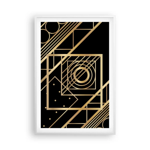 Poster in einem weißen Rahmen - Goldene Geometrie - 61x91 cm