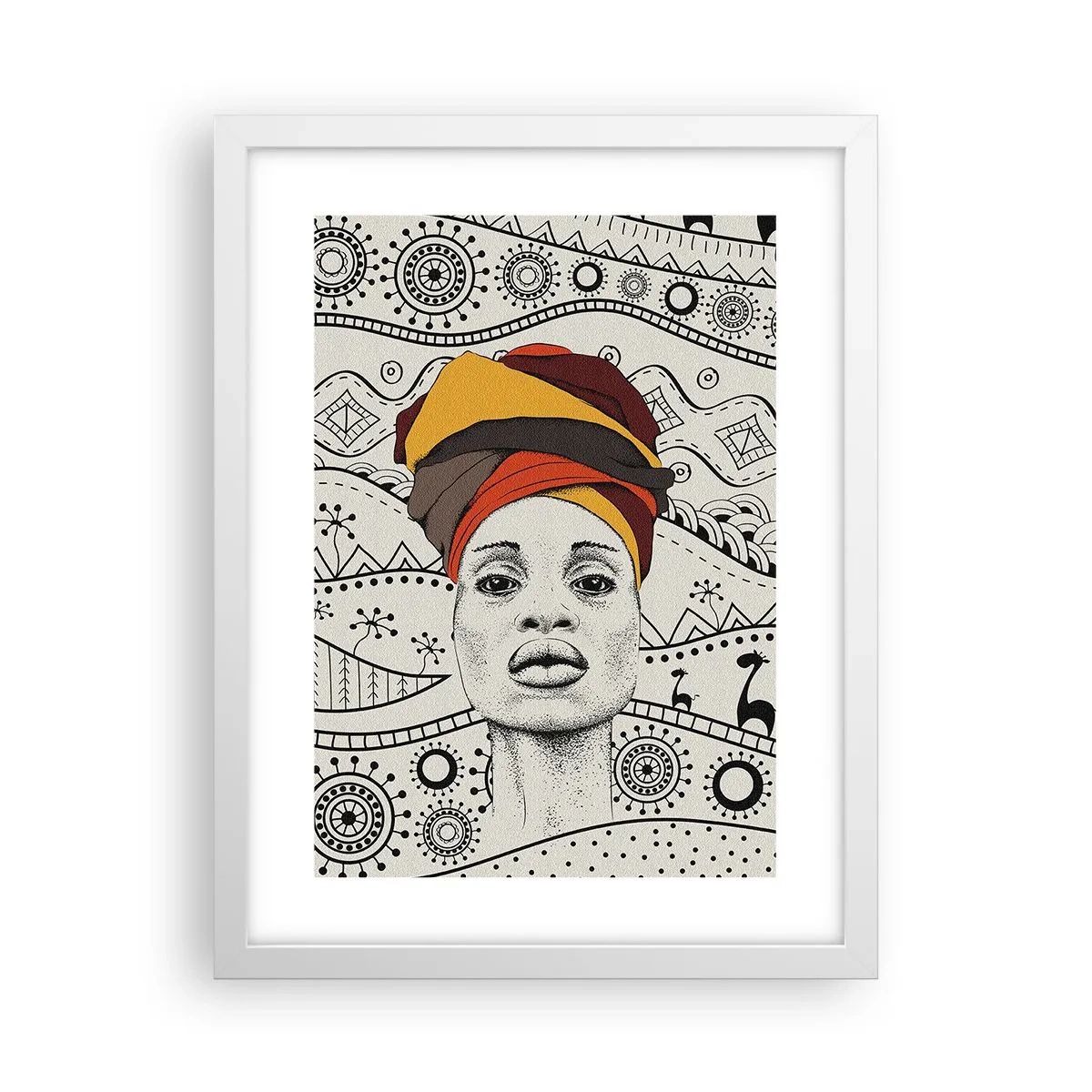 Poster in einem weißen Rahmen - Afrikanisches Porträt - 30x40 cm