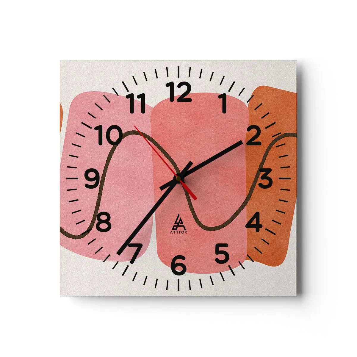 Wanduhr - Glasuhr - Sanfte Bewegung der Formen - 30x30 cm