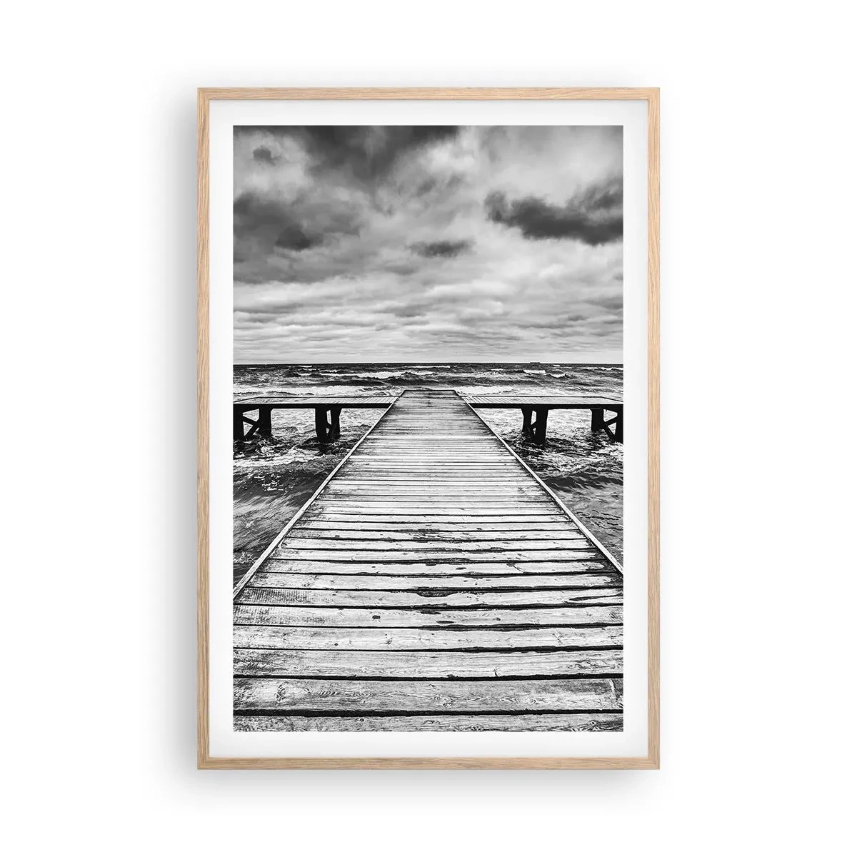 Poster in einem Rahmen aus heller Eiche - Ich warte darauf, dass der Wind wegjagt... - 61x91 cm