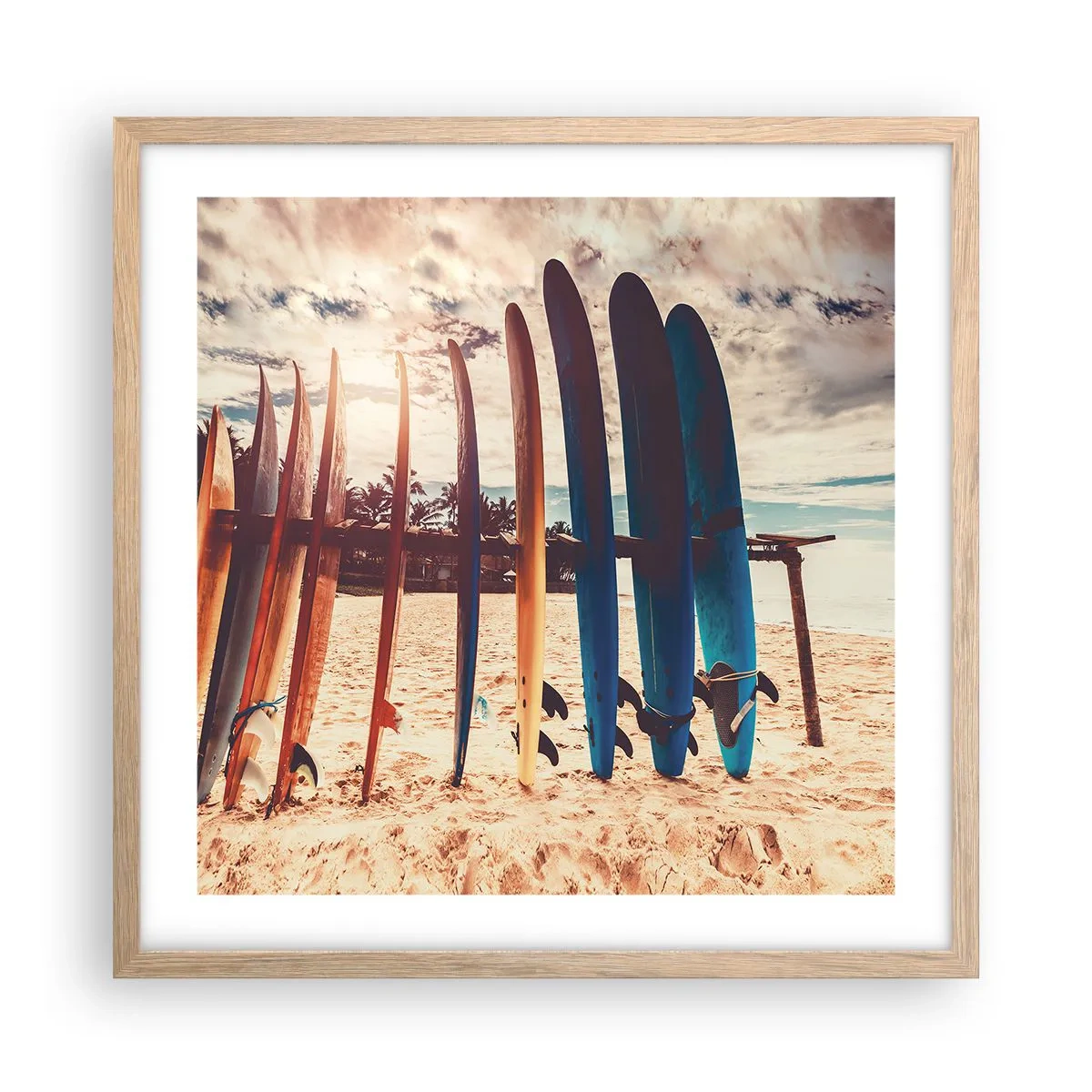 Poster in einem Rahmen aus heller Eiche - Gute Nacht bis morgen - 50x50 cm