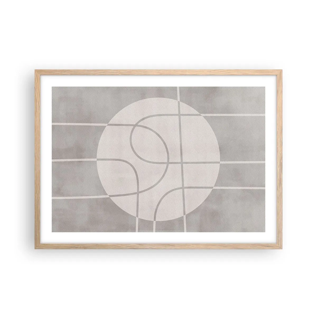 Poster in einem Rahmen aus heller Eiche - Kreisförmig und geradeaus - 70x50 cm