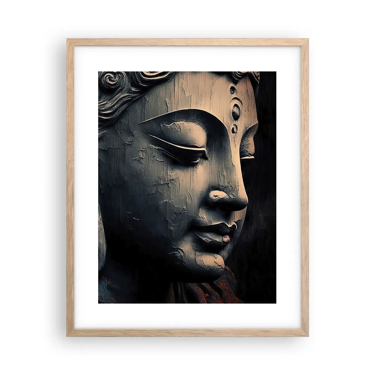 Poster in einem Rahmen aus heller Eiche - Im Einklang mit der Welt - 40x50 cm