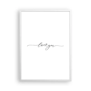 Poster in einem weißen Rahmen - Schwarz auf weiß - 50x70 cm