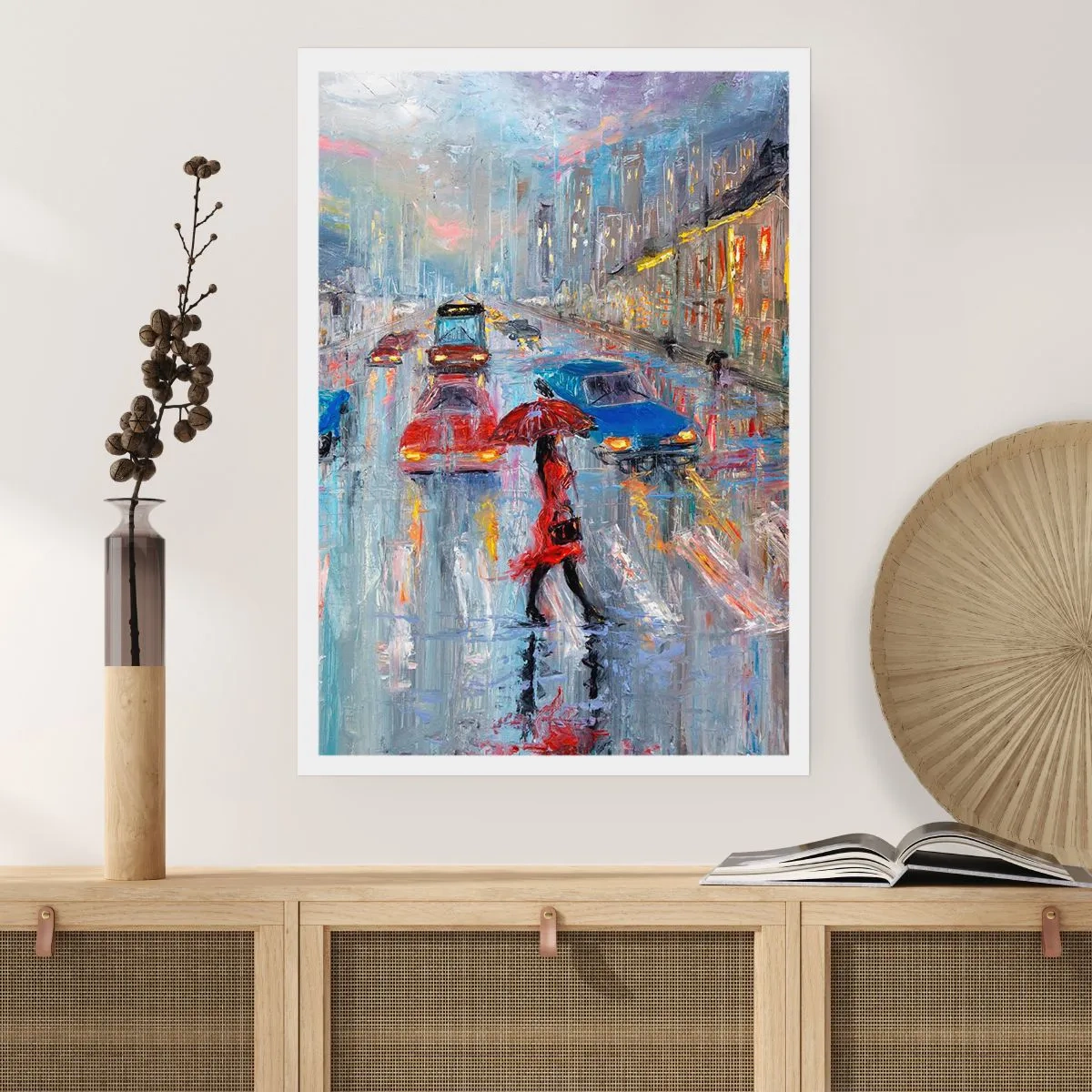 Poster - Regnerischer Nachmittag in der Stadt - 40x50 cm