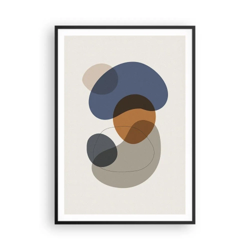 Poster in einem schwarzem Rahmen - Farbtropfen - 70x100 cm